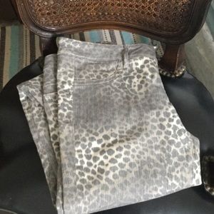 Skinny Jeans (Gray & Cream Cheetah) Size 12 (NWOT)